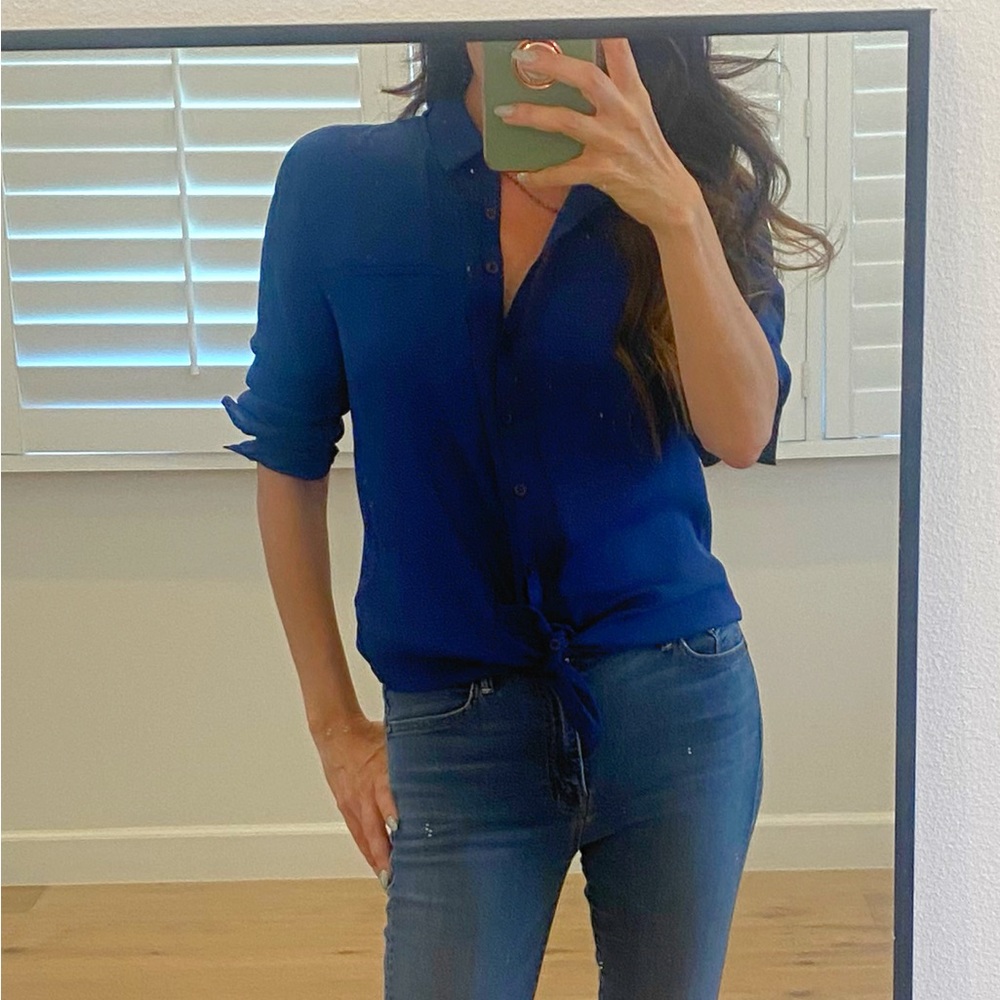 Armani Exchange Navy Blue Women’s Button Down Shirt